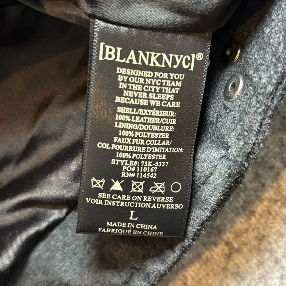 Blank NYC Women’s Suede Moto Jacket Asymmetrical Zip Soft Black Onyx Size L - Picture 8 of 14